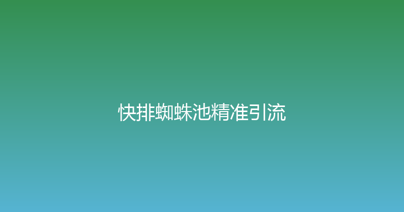 快排蜘蛛池精准引流 封面图