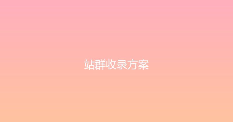 站群收录方案 封面图