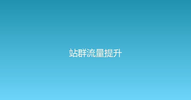 站群流量提升 封面图